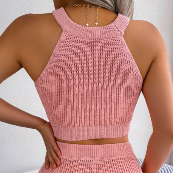 Sweetheart Ribbed Knit Set - Pink - Picture 4 of 5